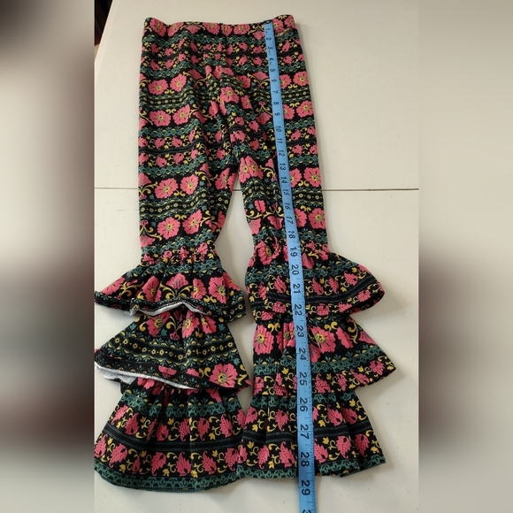Matilda Jane Elastic Waist Floral Ruffle Bottom Pants Size 8 - Picture 11 of 11